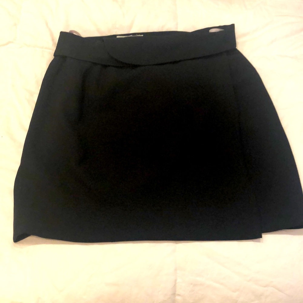 Black Wrap Wool Michi Moon Skirt